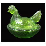 Mini Green Hen on Nest