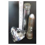 TWO (2) Vintage Flashlights: Rayovac Bullet Style