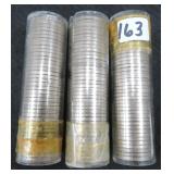 Three Tubes (120 Coins) 1963 Jefferson Nickels