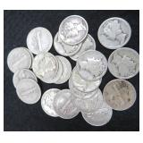 Random Pull Twenty (20) Silver Mercury Dimes $111