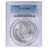 1881-O Morgan Silver Dollar PCGS MS-61