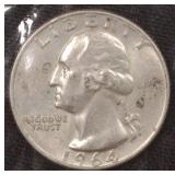 Silver 1964 Washington Quarter