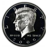 2000-S Silver Proof Kennedy Half Dollar US Coin