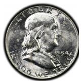 1954-D Franklin Liberty Half Dollar Silver US Coin