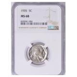 $25,000 Guide 1935 Buffalo Nickel NGC MS-68