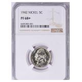 1942 Jefferson Nickel NGC Proof-68+ TOP POP 9/0