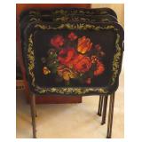 Three (3) Metal Vintage TV Trays, Pick Up Only