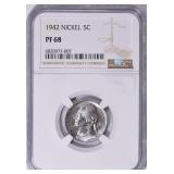 $6000 Guide: 1942 Nickel Type 1 NGC Proof-68