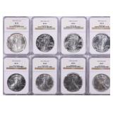 (36) NGC Graded American Silver Eagles Date Run