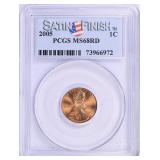 2005 Lincoln Cent Satin Finish PCGS MS-68 RD