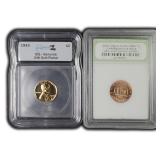 Gold Plated 1943 Wheat Cent & 2009