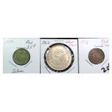 Three (3) Mexican Coins (2 with Silver Content)