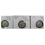 Three (3) Swiss 1/2 Francs