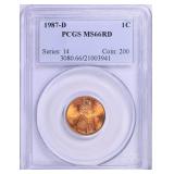 1987-D Lincoln Cent PCGS MS-66 RD