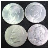 Four (4) Clad IKE Dollars
