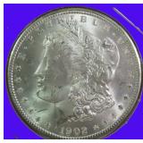 1902-O Silver Morgan Dollar, Looks UNC