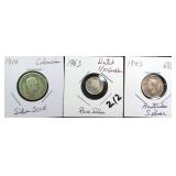 Three (3) Silver Foreign Coins, 1914-1963 Range