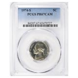 1974-S Jefferson Nickel PCGS Proof-67 CAMEO