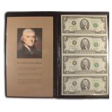 Uncut Sheet of (4) 2003 $2 FRN