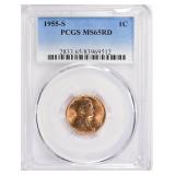 1955-S Lincoln Cent PCGS MS-65 RD