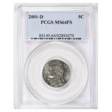 2001-D Jefferson Nickel PCGS MS-64 FS