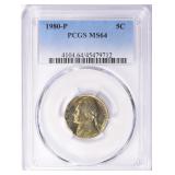 1980-P Jefferson Nickel PCGS MS-64 (Toned)