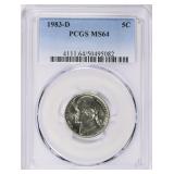1983-D Jefferson Nickel PCGS MS-64