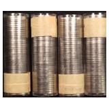 Four (4) Rolls of 1969 BU Jefferson Nickels