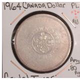1964 Silver Canada Dollar, .60 Troy Ounces Silver