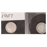 TWO (2) Silver Barber Dimes. $11.03 Melt