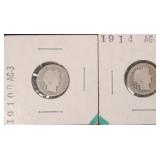 TWO (2) Silver Barber Dimes. $11.03 Melt