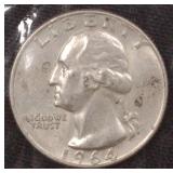 Silver 1964 Washington Quarter, $13.82 Melt Value