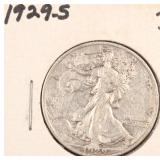 1929-S Silver Walking Liberty Half Dollar