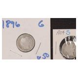 TWO (2) Silver Barber Dimes. $11.03 Melt