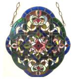 24"x21" Stained and Leaded Glass Panel