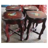 Set of Four Hand Painted Tables or Stools