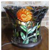 13"x11" Stained and Leaded Glass Table Lamp
