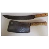 (2) Old USA Made Knives incl. Cleaver