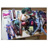 Table Lot: Quantity of Leashes, Collars, Pet
