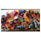 Table Lot: Quantity of Pet Toys and Supplies