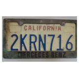 Mercedes Benz Brass License Plate Holder