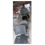 Eight (8) Chairs incl. Leather Mid Century