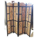 Very Fine Carved Screen, 72"H, Each Panel 20"