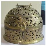 Brass Hinged Ornate Dome Cover (dent)