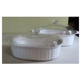 TWO (2) 10" & 14" Corning ware with Lids
