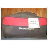Bridgestone Inflator and Jumper Cables in Bag
