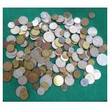 TWO LBS of Foreign Coins and Tokens Unsorted