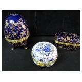 Three (3) Hinged Boxes with Candles on Inside