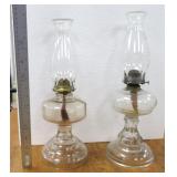 NO SHIP: Pair of Vintage Hurricane Oil Lamps