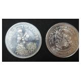 TWO (2) 96% Nickel Medals/Tokens